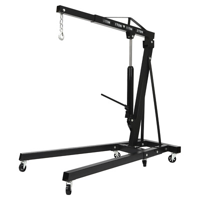 2 Ton 4400LB Engine Motor Hoist Cherry Picker Shop Crane Lift Black Foldable