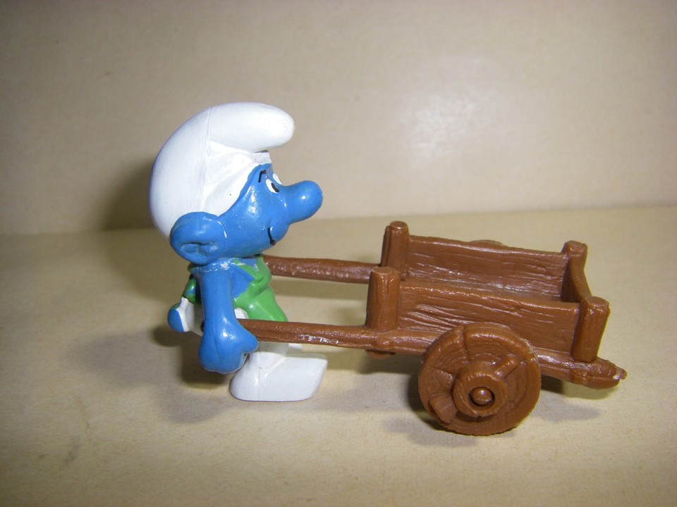 40206 Gärtner mit Karre Schlumpf Schleich Peyo W. Germany Schlümpfe