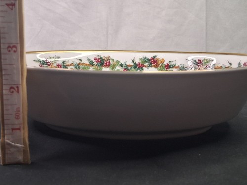 The Holly and Ivy Serving Bowl 1993 Macys 9" Christmas Large Dish Royal Gallery - Picture 3 of 4