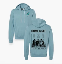 The Chosen Come and See World Tour Hooded Sweatshirt SZ S Stone Wash Blue New