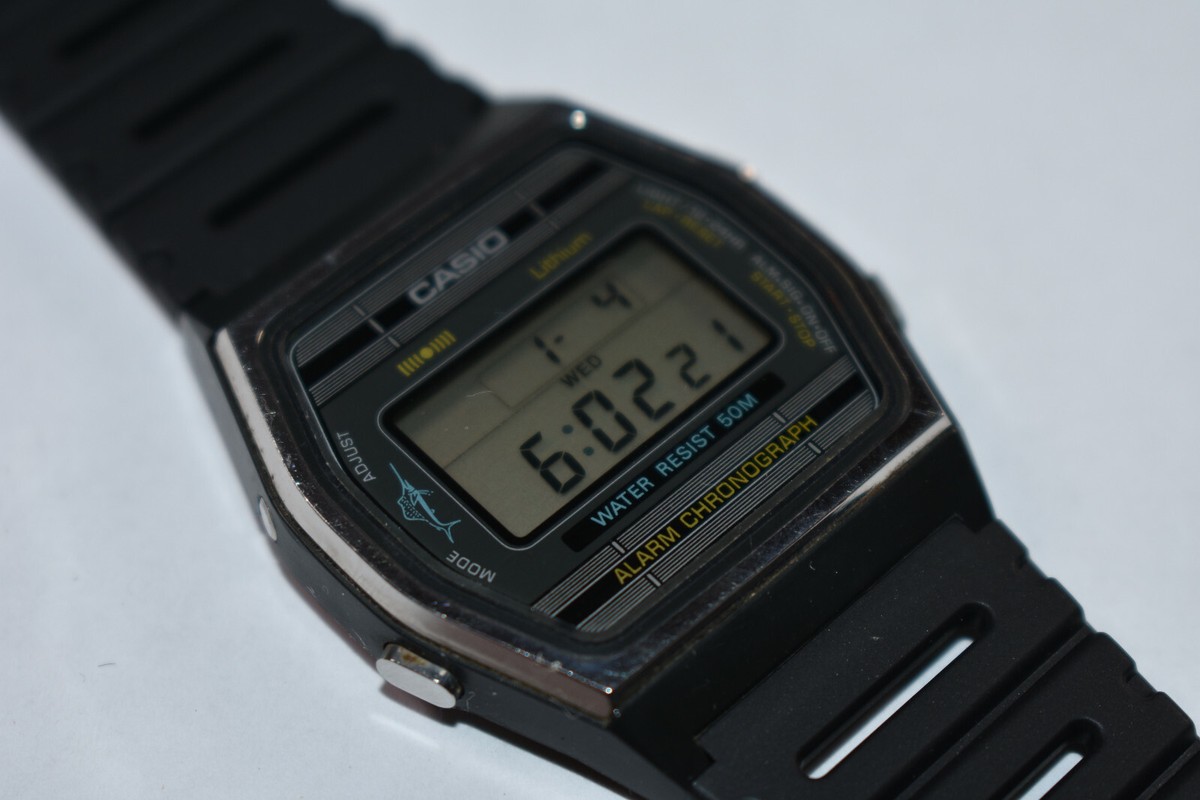 RARE! Casio Marlin W-21 (152) Vintage Men's Watch NEW BATTERY/NEW