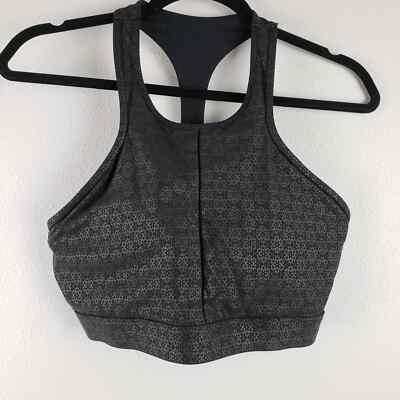 Zyia Active Women's Size L Flower Power High Impact Sports Bra Black Dot Pattern