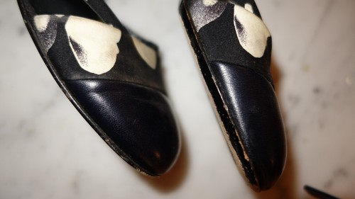 VINTAGE LEATHER CHANEL HEELS w/ SILK RIBBON WRAP AROUND ANKLE NEED HEELS SZ 38.5 - 第 15/22 張圖片