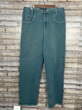 Vintage Karl Kani Jeans 90s HiHop Grail RARE USA 100 Cotton Green Blue Sz 38