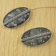 6pcs Tibetan silver oblate oval spacer beads h2429