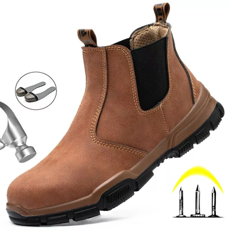 ZAPATOS TRABAJO Para Hombres De Punta Con Acero Seguridad Transpirables eBay