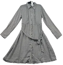 NY Collection Dress Womens size Large Petite PL Black White Houndstooth  New