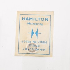 Hamilton Mainspring 6/0 Size No. 718202 Watch Part New Old Stock NOS G7D5 