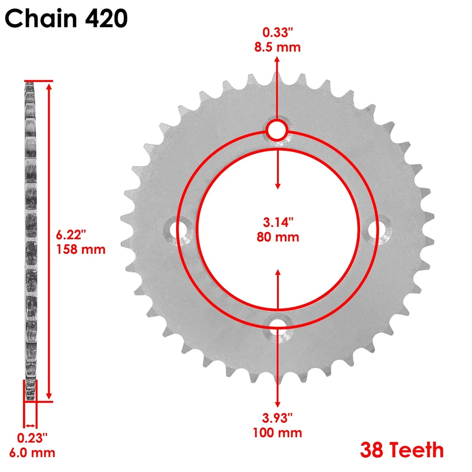 Piñón de cadena de transmisión delantero trasero Caltric para Husaberg FS600E 1999 / FX600E 1999 Foto 3 de 4