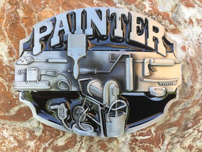 Gürtelschnalle - Maler Dekorateur PAINTER Tools 3D Effekt mit Email Buckle 247