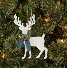 New Wooden Winter Deer Christmas Tree Ornament - Wondershop