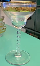 Libby Glass, 3700-4, Cocktail Glass Gold Band Swirl Stem Replacement Glass