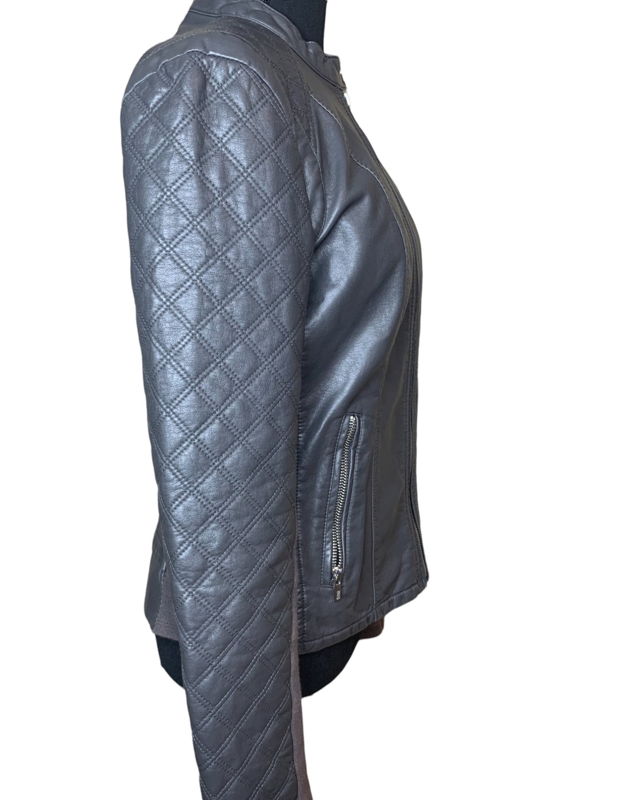 Black Rivet Faux Leather Moto Jacket Gem