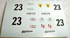 Ferrari 23 Slot Car Racing Decals Vintage 1/32 Water Slide Dynamic Models NOS