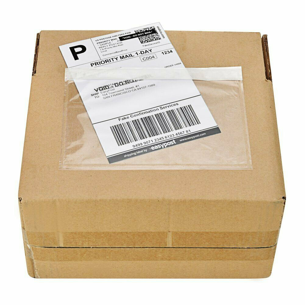 50-Pack Plain Sticky Document Wallets – Waterproof Peel & Seal Pouches For Parcels, 180x240mm-705743