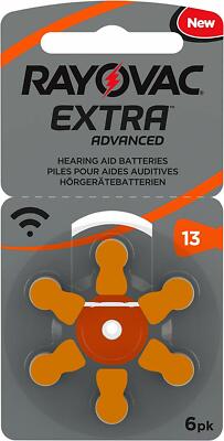 30 x Rayovac Extra Advanced 13 Orange 1,45V Hörgeräte Batterien 5 x 6er Blister