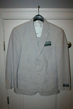 NWT JOS A BANK SUIT Stays Cool Tailored Fit Striped 38S 32W