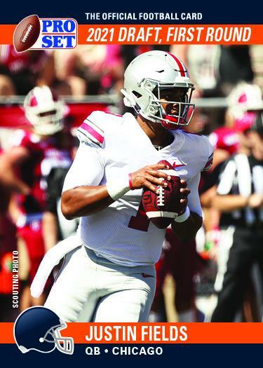 JUSTIN FIELDS 2021 LEAF PRO SET DRAFT DAY ROOKIE CARD !! CHICAGO !! 
