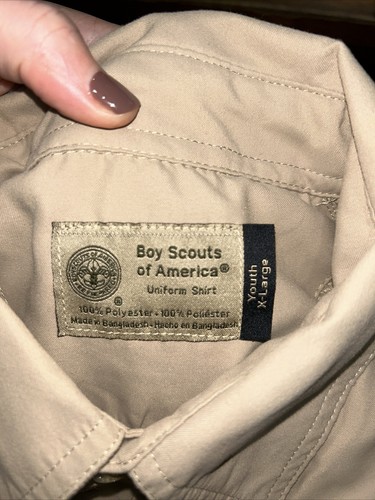 Vented Microfiber Poly Boy Scout UNIFORM SHIRT Youth XL New Style N80 - Picture 5 of 8