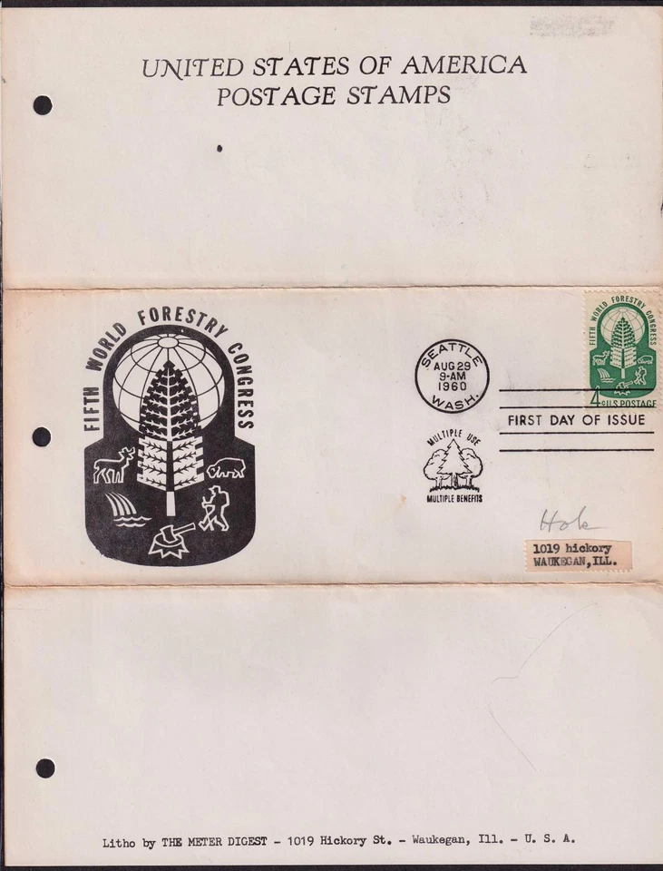 1960 5th World Forestry Congress Sc 1156 FDC tri-fold Forestry Congress cachet - Image 2 of 2
