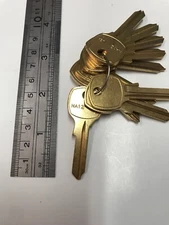 Lot 10 NA12 Key Blanks / Mail Box Key / 1069LB   Brass / ILCO USA