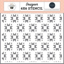 Crafts CB 6X6 Plastic Stencil Here There Everywhere Quilted Pattern