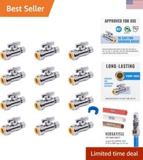 Versatile Lead-Free Brass Water Shut-Off Valves, 12-Pack for Plumbing Projects