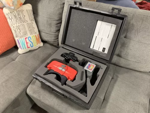 Complete Nintendo Virtual Boy with Matching Blockbuster Case Mario’s Tennis Read