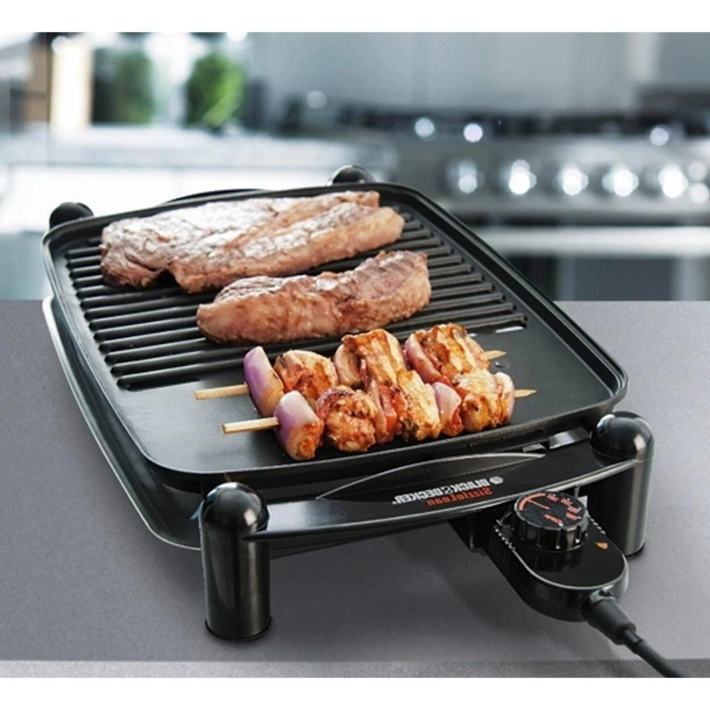 Black & Decker IG201 1500-watt/50 Hz Open Flat Electric Grill and Griddle, 220 to 240-Volt