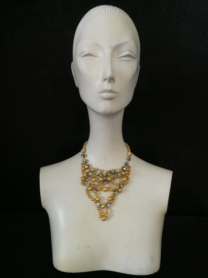 Gargantilla Collar Strass Cuentas Perla Collar En Capas Mujer Joyería Dije Foto 2 de 4