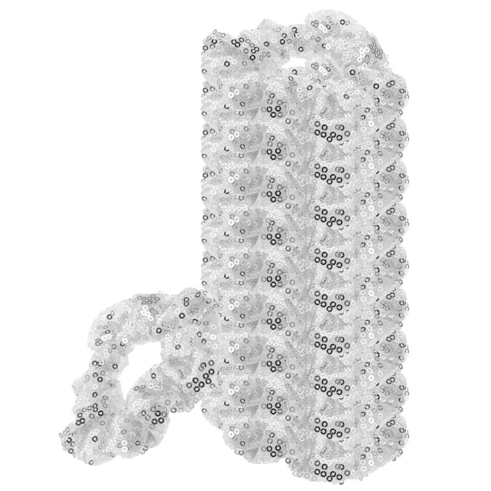 10 Pcs Scrunchies Per Capelli Glitter Gioielli Fasce Elastiche Donna - Immagine 3 di 4