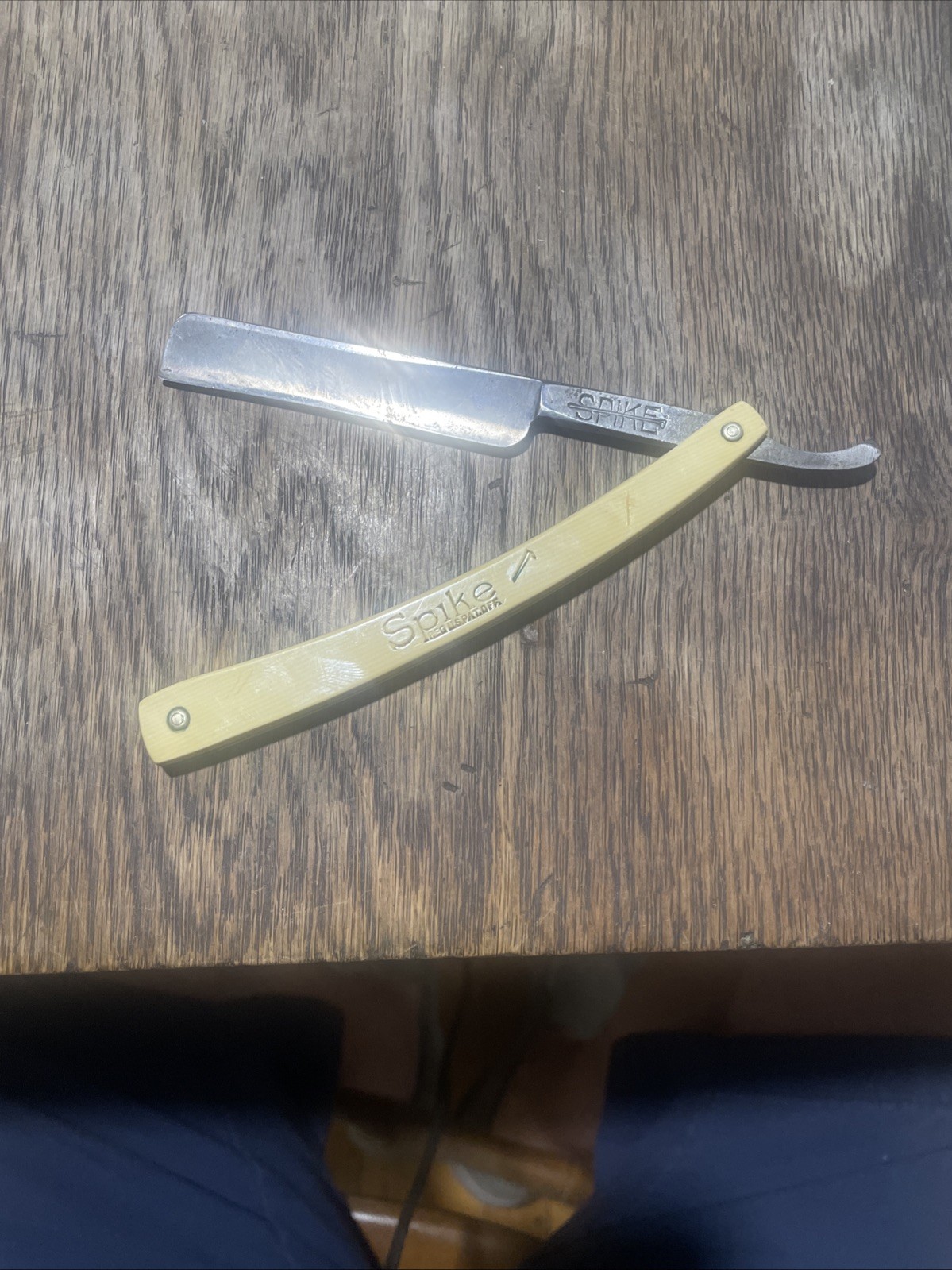 Retro Straight Razor Vintage Spike Union Cutlery Co Straight Razor Olean NY Antique Barber ...