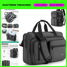 3-in-1 Laptop Bag for Men, 17.3" Water-Repellent Briefcase, Business Travel Shou