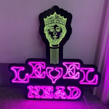 Large Level Head Beer LED Neon Style Bar Sign Greene King Acrylic Wall Light Pub