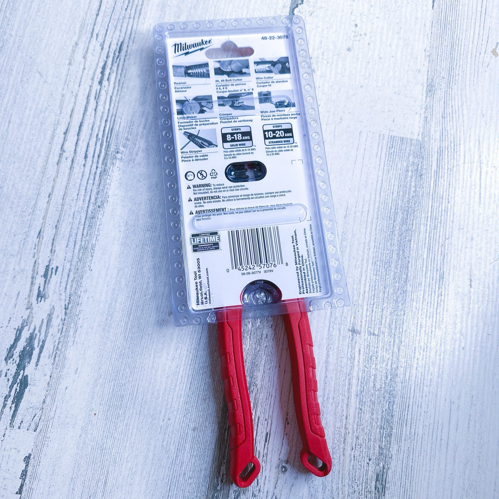 Milwaukee 48-22-3078 7 in 1 High-Leverage Electrician Combination Pliers