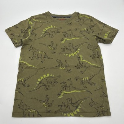 Cat & Jack T-shirt Youth Boys Size 12-14Y Green Print Dinosaurs Aop .#37963