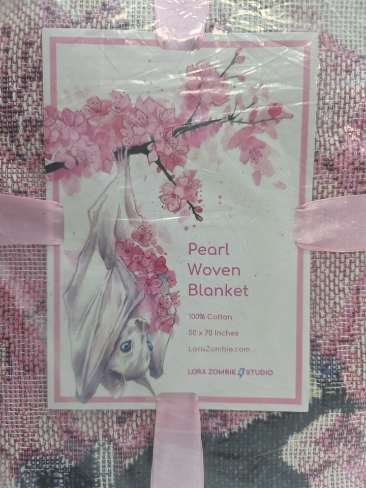 Pearl woven blanket "Spacepanda" 50" X 70" by Lora Zombie SEALED - Image 3 of 4