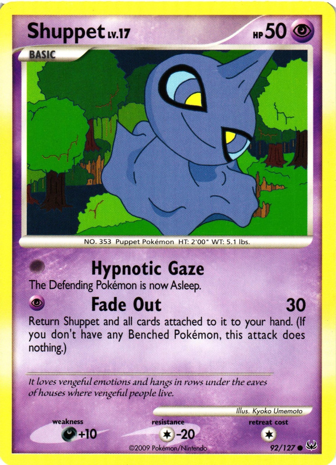 Pokemon TCG Shuppet Lv.17 Platinum Base Set 92/127 Regular Common LP