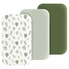 Muslin Bedside Sleeper Bassinet Fitted Sheets, 3 Pack Cotton Baby Sheet for B...