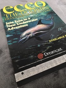 Ecco The dolphin Standee Store Display Promo Sega Dreamcast Genesis Cutout 2000