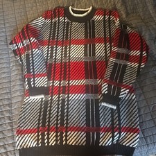 vintage 80s 90s Trimmings Crew Chunky Sweater Long Tinsel Holiday Small.    Q