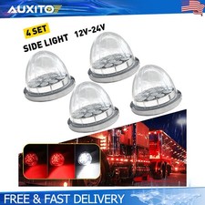 4x Red White Led Watermelon Marker Clearance Lights For Semi Truck Trailer Rv