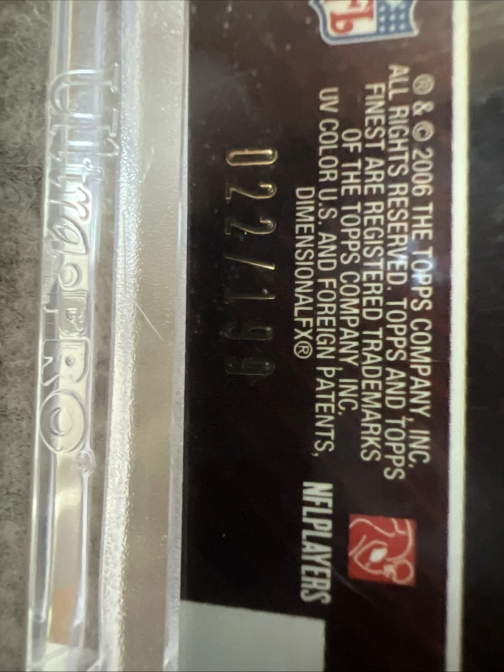 2006 Topps Finest- Rookie Signatures A.J. Hawk RC Auto 22/199 - Image 3 of 4