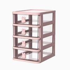 Clear Stacking Drawer Organizer Multi-Tier PP Storage Box Cartoon for Office