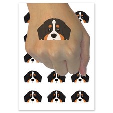 Peeking Bernese Mountain Dog Temporary Tattoo Fake Body Art