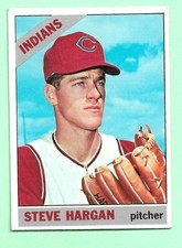 (1) STEVE HARGAN  1966 TOPPS # 508 INDIANS ROOKIE  EX-MT  CARD (N4165). rookie card picture