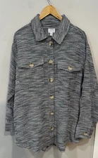 Time and Tru Womens Long Sleeve Button Up Comfortablr Shirt XL 