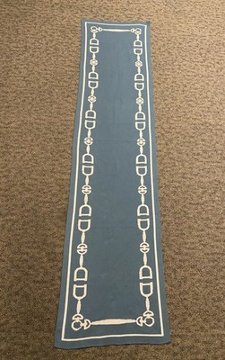In2Green 99'' x 23'' Table Runner Hall Carpet Blue White Geometric Rug Bed Decor