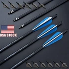 12PCS 20inch Crossbow Bolts Carbon Arrows 12 Broadheads 100 grain Target Hunting