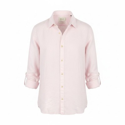 SCOTCH & SODA Men Shirt M Light Pink Button Up Spread Roll Up Sleeves *